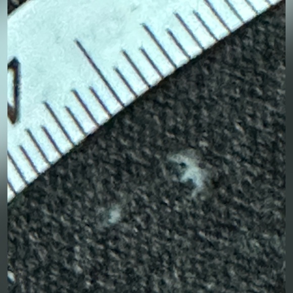 Magaschoni Cashmere Grey Open Sweater Ruffle Trim **Flaw Small Holes size L - Picture 7 of 11